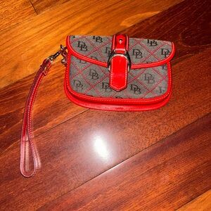 Dooney & Bourke Red and Gray Wristlet